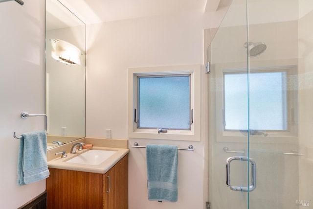 7301 Baker Ln, Sebastopol, CA 95472 - bathroom featuring a stall shower and vanity