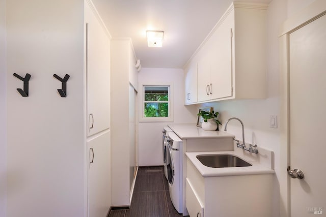 7301 Baker Ln, Sebastopol, CA 95472 - clothes washing area with cabinet space and independent washer and dryer
