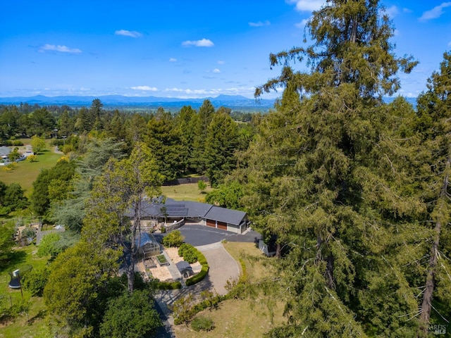7301 Baker Ln, Sebastopol, CA 95472 - view from above of property featuring a forest and mountains