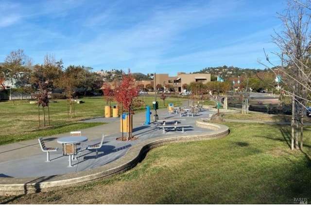 view of community featuring a yard