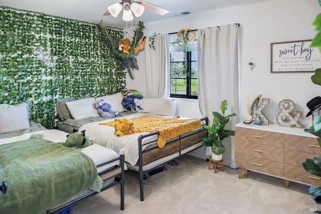 6820 Day Rd, Windsor, CA 95492 - bedroom with light carpet and ceiling fan