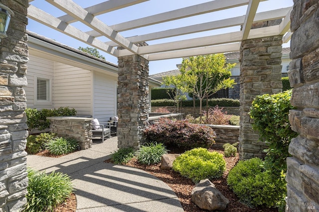 view of patio with a pergola
