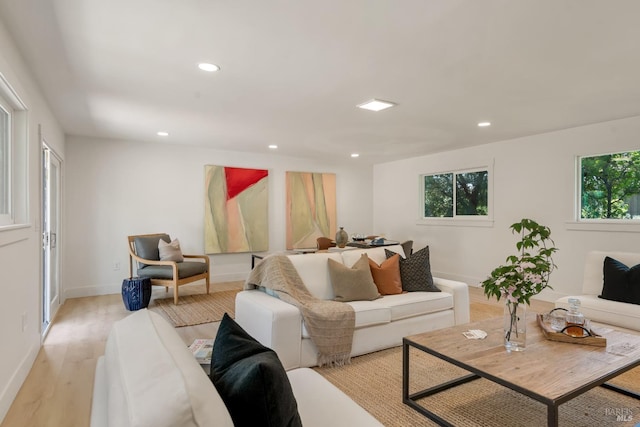 1575 Felder Rd, Sonoma, CA 95476 - living area with light wood-style flooring, recessed lighting, healthy amount of natural light, and baseboards