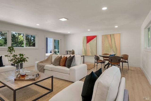 1575 Felder Rd, Sonoma, CA 95476 - living area featuring plenty of natural light, baseboards, light wood-style flooring, and recessed lighting