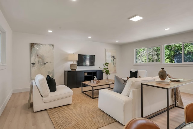 1575 Felder Rd, Sonoma, CA 95476 - living area with light wood-style flooring, recessed lighting, and baseboards