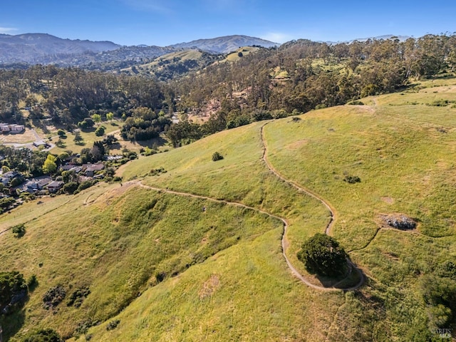 aerial overview of property's location with mountains
