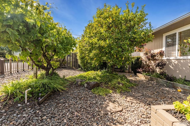 view of yard featuring fence