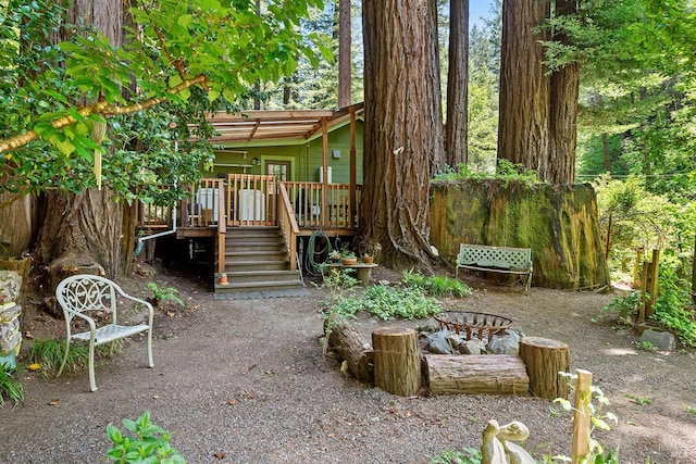 10 Wildwood Ln, Cazadero, CA 95421 - rear view of property with a deck and stairway