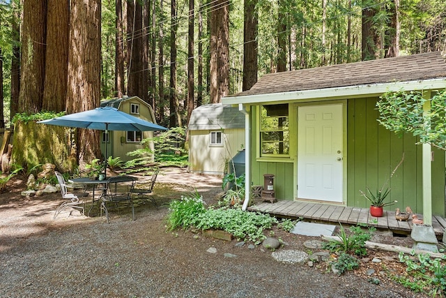 10 Wildwood Ln, Cazadero, CA 95421 - view of shed featuring outdoor dining area