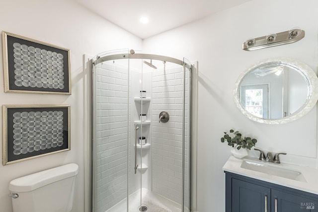 2095 W Pueblo Ave Unit A, Napa, CA 94558 - full bathroom with a shower stall, toilet, and vanity