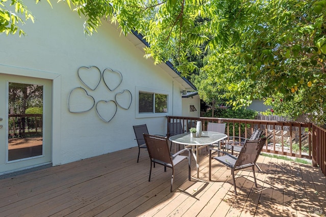 2095 W Pueblo Ave Unit A, Napa, CA 94558 - wooden terrace featuring outdoor dining space