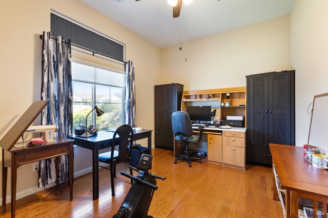 573 Laurel Pl, Rio Vista, CA 94571 - office space featuring light wood finished floors, a ceiling fan, and baseboards