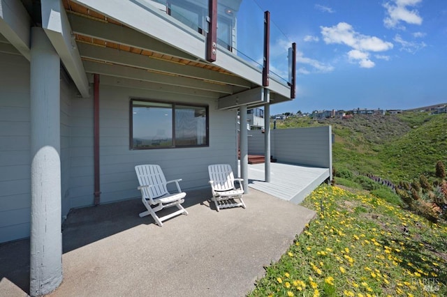 view of patio featuring a deck