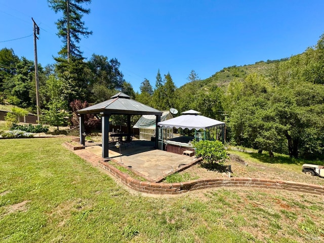4511 Dry Creek Rd, Napa, CA 94558 - view of grassy yard featuring a gazebo and a patio
