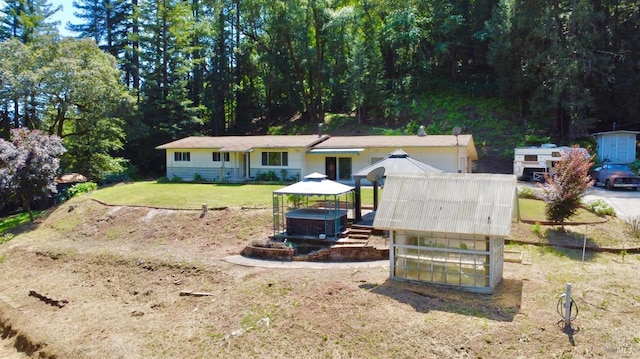 4511 Dry Creek Rd, Napa, CA 94558 - back of house featuring a gazebo and a lawn