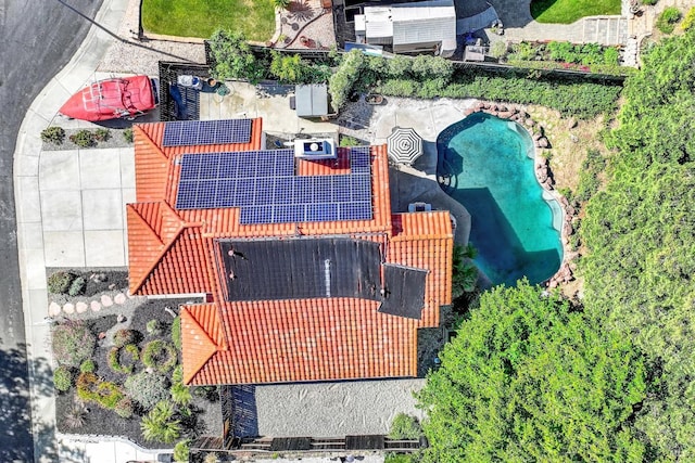 bird's eye view of a pool