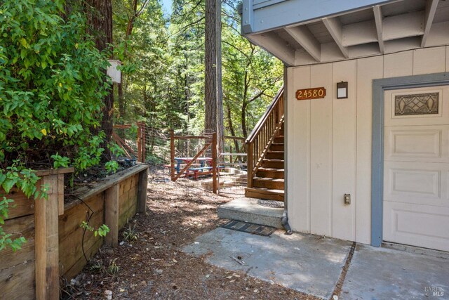 24580 Lilac Rd, Willits, CA 95490 - view of exterior entry featuring a garage