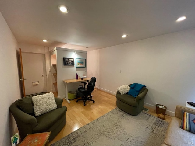 10 Millwood St, Mill Valley, CA 94941 - office area with light wood-style floors, baseboards, and recessed lighting
