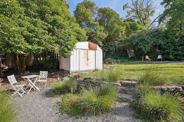 view of shed
