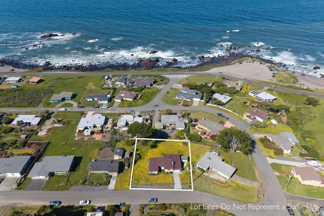 4981 Conch Ave, Bodega Bay, CA 94923 - aerial view of property's location featuring a nearby body of water, property boundaries highlighted, and nearby suburban area