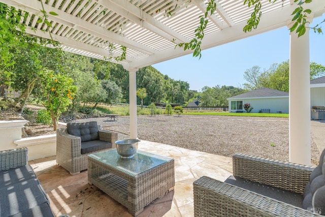 155 H Ln, Novato, CA 94945 - view of patio featuring a pergola and an outdoor living space