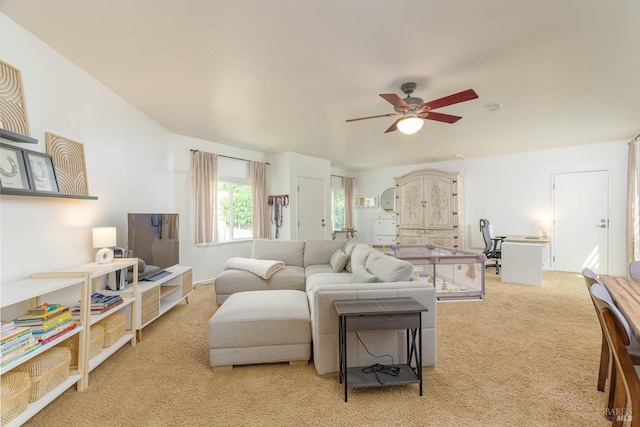 155 H Ln, Novato, CA 94945 - living room featuring carpet and ceiling fan