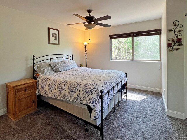 3320 Booth Way, Potter Valley, CA 95469 - bedroom featuring carpet floors, baseboards, and a ceiling fan