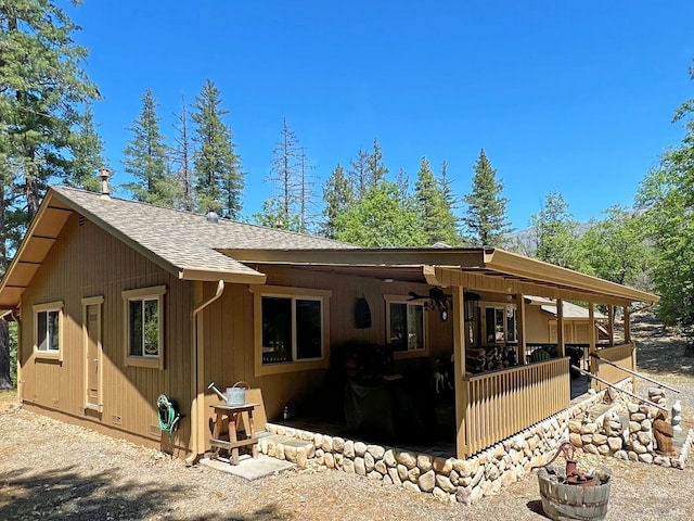 3320 Booth Way, Potter Valley, CA 95469 - back of house with a shingled roof and a ceiling fan