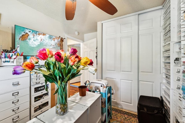 134 Lassen Cir, Vacaville, CA 95687 - office space with ceiling fan and a textured ceiling
