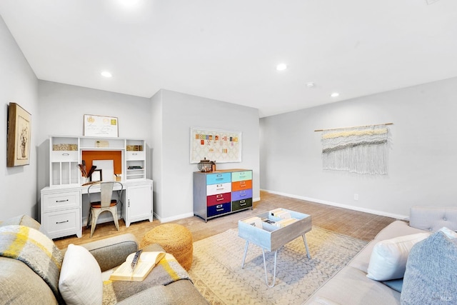 653 Robinson Way, Benicia, CA 94510 - living room with baseboards, recessed lighting, and light wood-type flooring