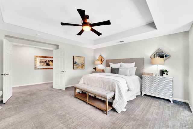 653 Robinson Way, Benicia, CA 94510 - bedroom with a tray ceiling, carpet flooring, baseboards, and ceiling fan