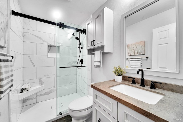 653 Robinson Way, Benicia, CA 94510 - bathroom featuring a shower stall, toilet, and vanity