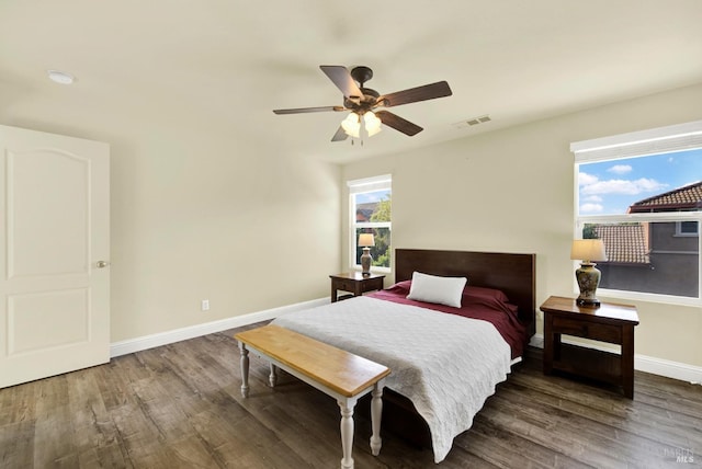 212 Via Del Sol, Vacaville, CA 95687 - bedroom featuring wood finished floors, baseboards, and a ceiling fan