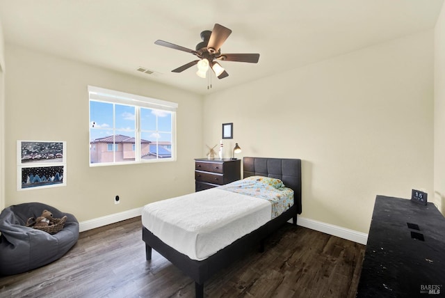 212 Via Del Sol, Vacaville, CA 95687 - bedroom with baseboards, dark wood finished floors, and ceiling fan
