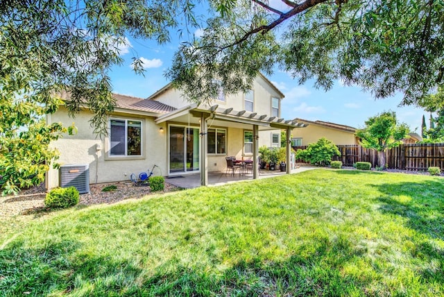 212 Via Del Sol, Vacaville, CA 95687 - rear view of house featuring stucco siding, a patio, and cooling unit