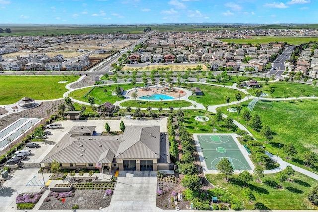 212 Via Del Sol, Vacaville, CA 95687 - aerial perspective of suburban area featuring a pool