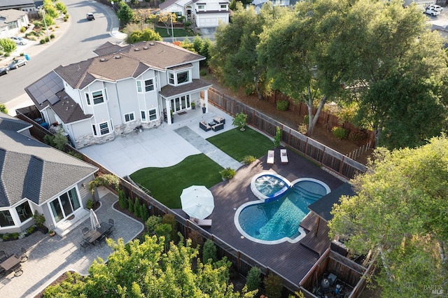 169 Pacific Heights Dr, Santa Rosa, CA 95403 - aerial perspective of suburban area with a pool area