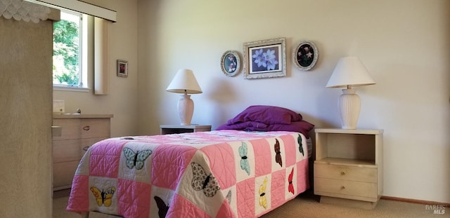 view of carpeted bedroom