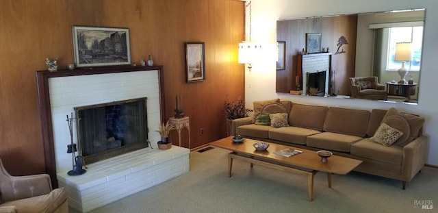 2324 W Park Ave, Napa, CA 94558 - carpeted living room featuring a fireplace