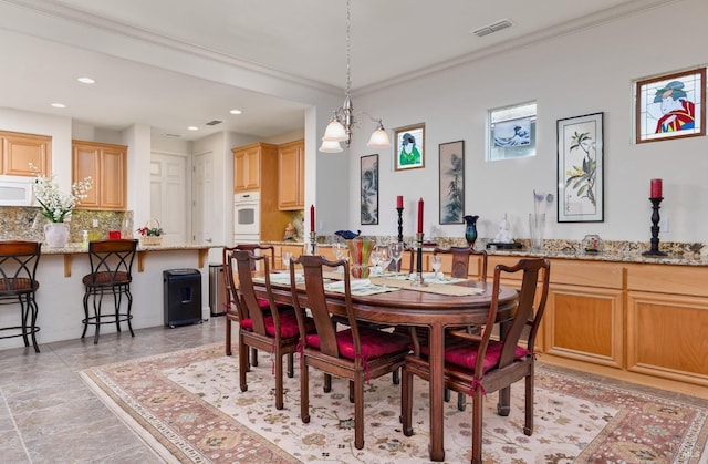 421 Redmont Ln, Rio Vista, CA 94571 - dining space featuring recessed lighting and ornamental molding
