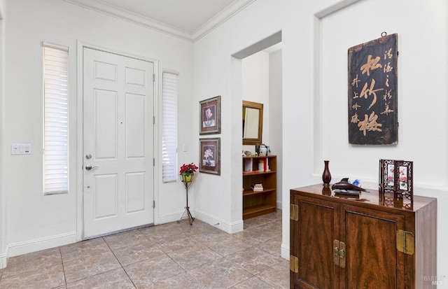 421 Redmont Ln, Rio Vista, CA 94571 - entryway with crown molding, baseboards, and light tile patterned floors