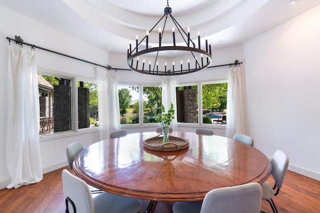 27681 Mace Blvd, Davis, CA 95618 - dining area featuring wood finished floors, healthy amount of natural light, and a chandelier