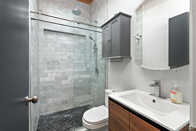 8940 Irving St, Graton, CA 95444 - full bathroom featuring toilet, a tile shower, and vanity