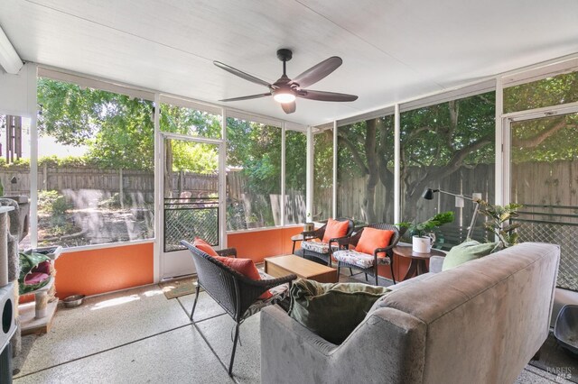 464 Azalea Way, Vacaville, CA 95688 - sunroom with a ceiling fan and an outdoor living space