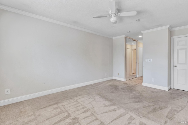 3183 Wayside Plz Unit 319, Walnut Creek, CA 94597 - empty room featuring carpet flooring, crown molding, a ceiling fan, baseboards, and recessed lighting