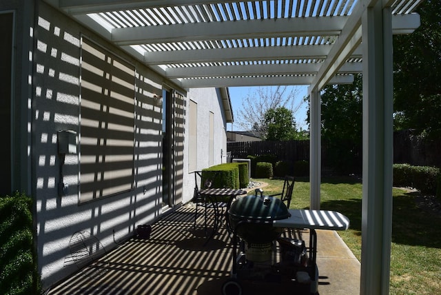 view of patio / terrace with a pergola