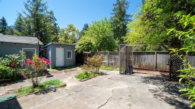 20226 Willow Rd, Monte Rio, CA 95462 - view of patio featuring an outbuilding