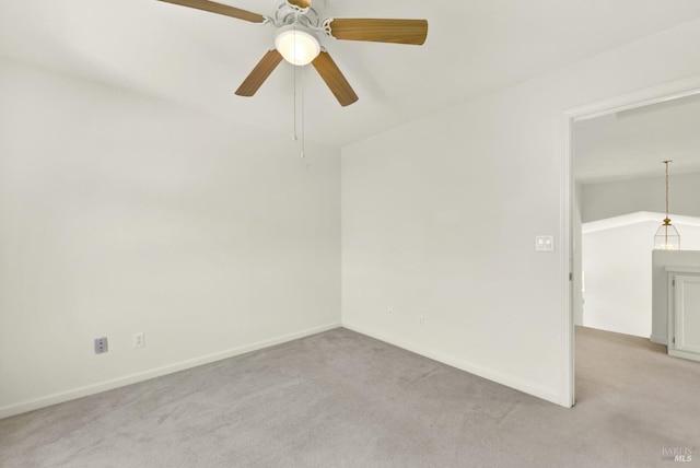 1917 Rollingwood Dr, Fairfield, CA 94534 - spare room with light colored carpet, baseboards, and ceiling fan