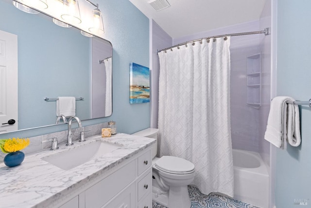 14 Ceriani Ct, Napa, CA 94558 - full bathroom with toilet, vanity, shower / tub combo, and tile patterned floors