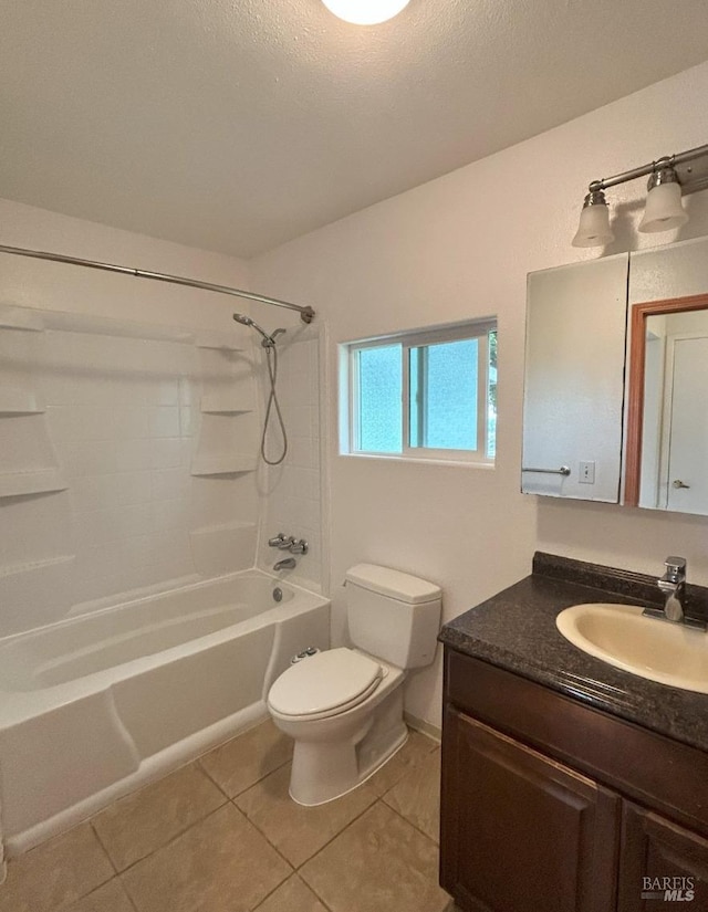 2499 Eastman Ln, Petaluma, CA 94952 - full bath featuring tile patterned floors, toilet, vanity, and shower / washtub combination